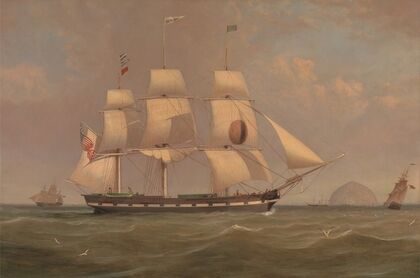 The Black Ball Line Packet Ship ‘New York’ off Ailsa Craig