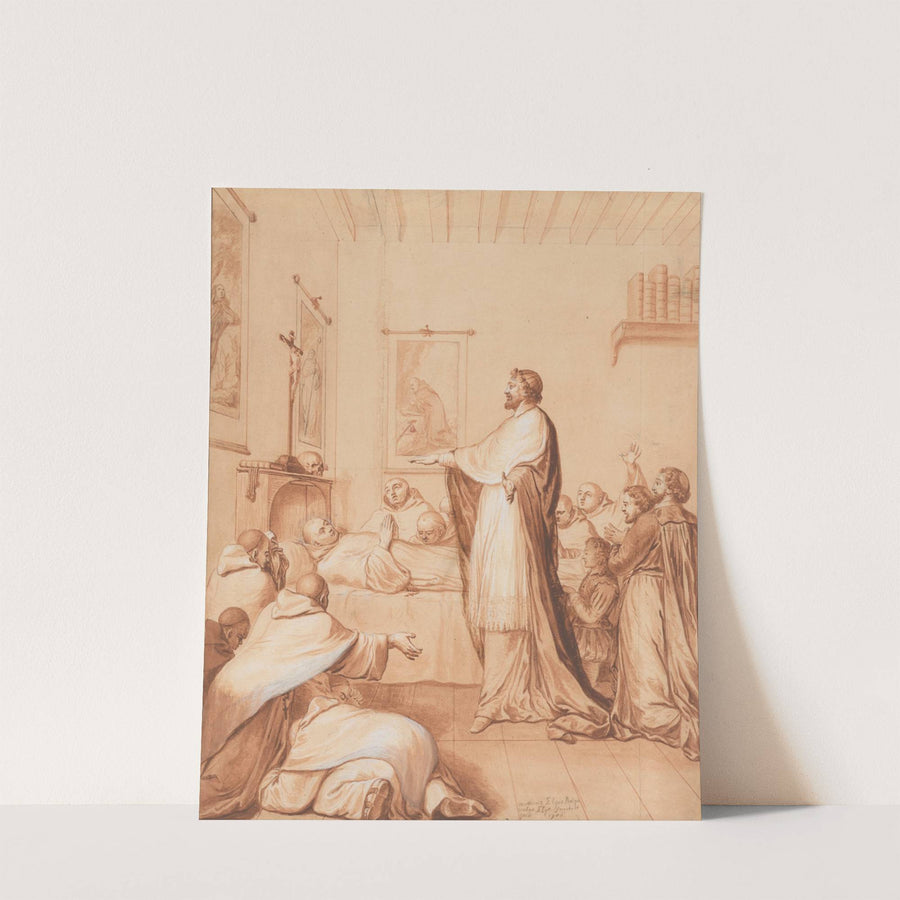 The Blessed Abbot, near death, receives the blessing of the pope, who sends for this purpose Cardinal d’Ossat, a close friend of the saint, whose teacher he had been