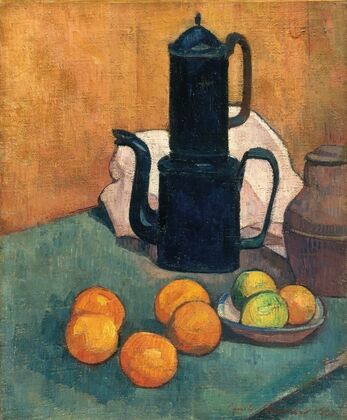 The blue coffee pot — size preview