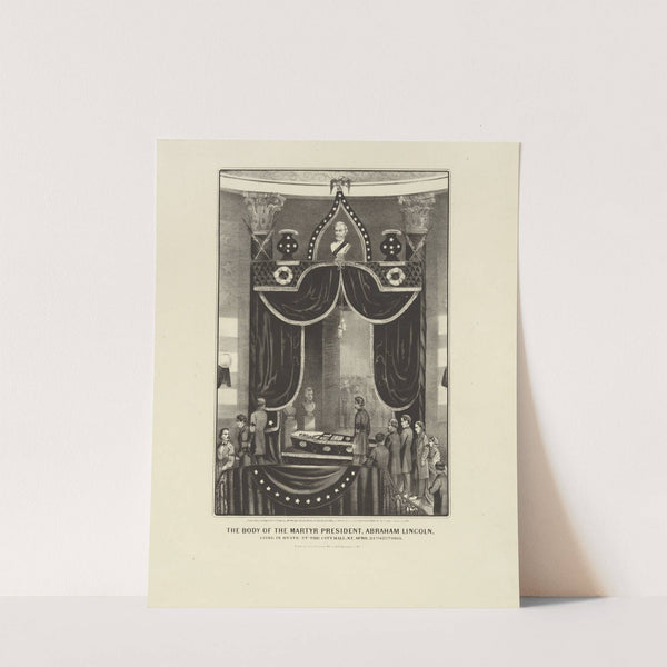 The body of the martyr President, Abraham Lincoln. Lying in state at the City Hall, N.Y. April, 24th & 25th 1865 (1865) by Currier & Ives.