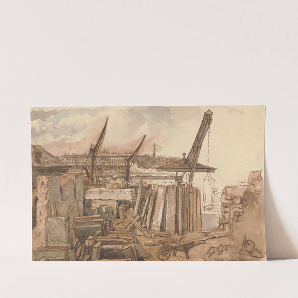 The Building of Waterloo Bridge by William Henry Hunt