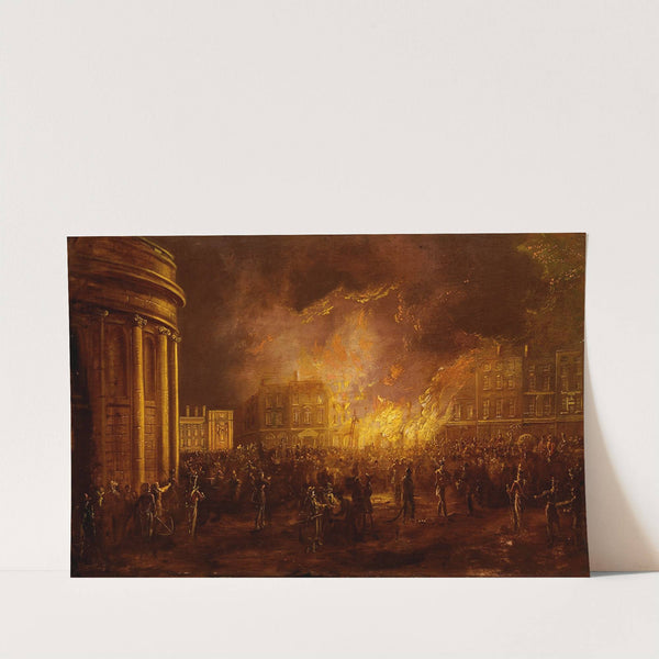 The Burning of the Arcade in College Green, Dublin (1837) by William Sadler the Younger