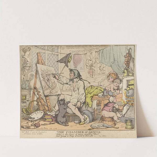 The chamber of genius (1812) by Thomas Rowlandson