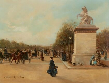 The Champs Élysées With The Tuileries And The Arc De Triumphe In The Distance