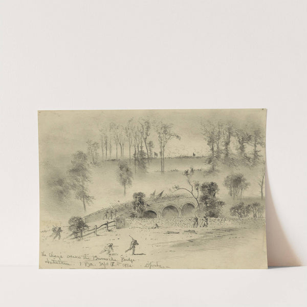 The charge across the Burnside Bridge&#8211;Antietam (1862) by Edwin Forbes