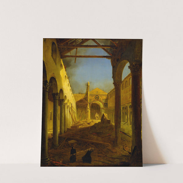 The Church Of San Paolo Fuori Le Mura The Day After The Fire Of 1823 by Louis Léopold Robert