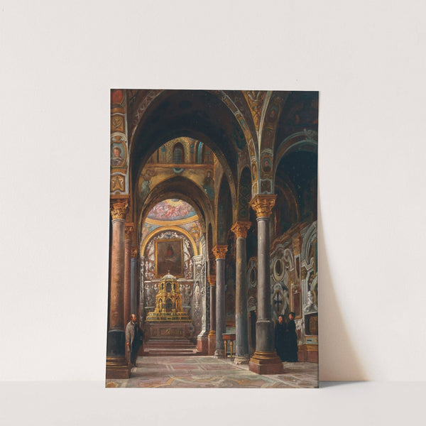 The Church of Santa Maria dell&#039;Ammiraglio (Nicolò dei Greci) in Palermo by Pierre Edouard Frère