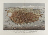 The City of San Francisco. Birds eye view from the bay looking south-west (1878)