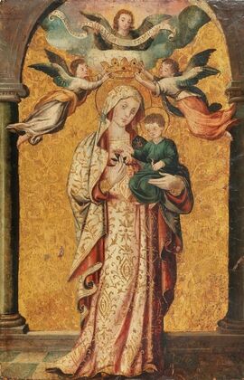 The Coronation of the Madonna by Angels, holding the Child