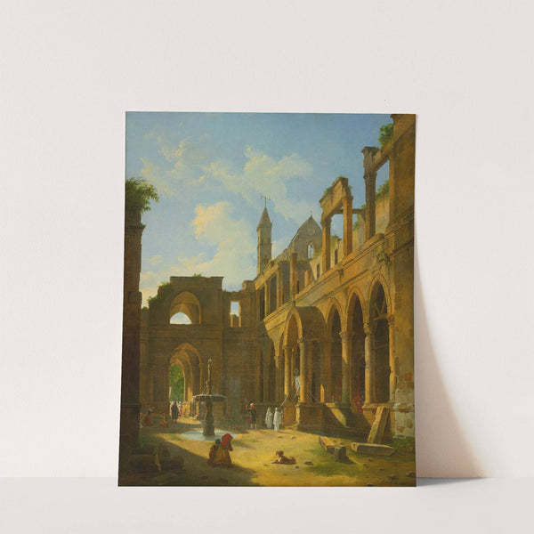 The Courtyard Of A Ruined Monastery by Jean-Baptiste Berlot