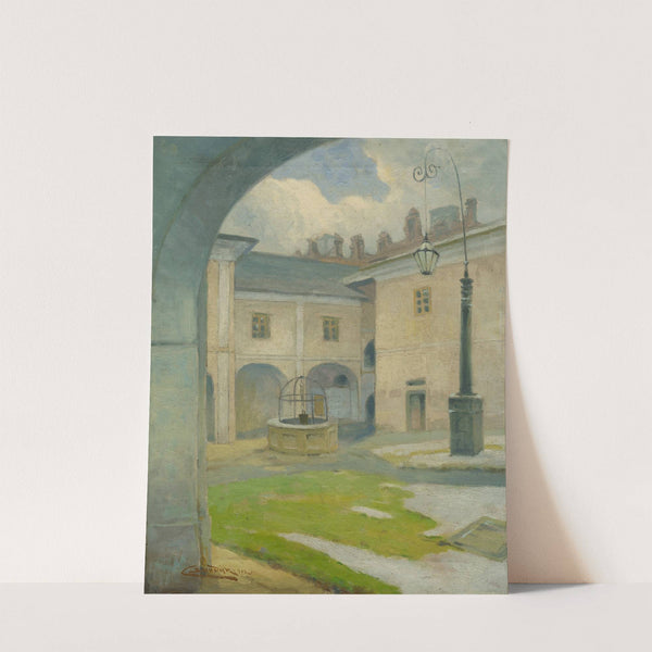 The courtyard of the Renaissance manor house in Strážky (1912) by Ľudovít Čordák