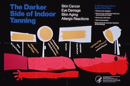 The darker side of indoor tanning, skin cancer, eye damage, skin aging, allergic reactions — size preview
