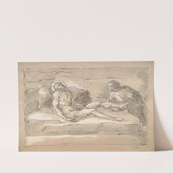 The Dead Christ Mourned by the Magdalen Who Venerates the Wounds on His Feet by Fortunato Duranti