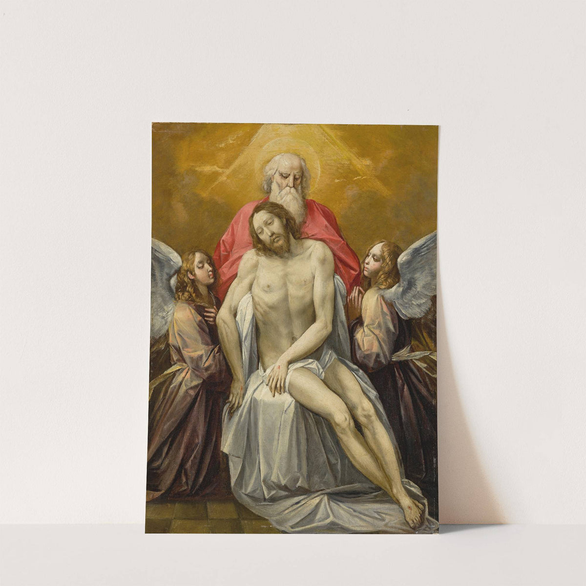 The Dead Christ Supported By God The Father And Two Angels by Giuseppe Cesari