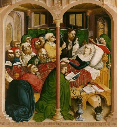 The death of Mary; The Wings of the Wurzach Altar, right panel (1437)