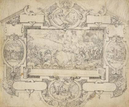 The Destruction of Pharoah’s Army and Other Scenes within a Cartouche