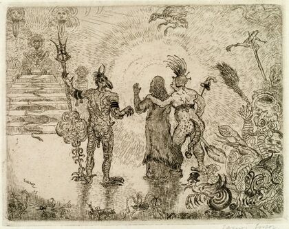 The Devils Dzitts and Hihanox Leading Christ to Hell