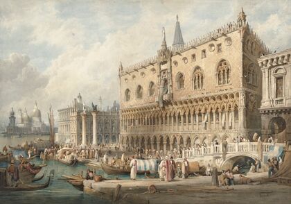 The Doge’s Palace and the Grand Canal, Venice, looking west