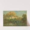 The Drinking Pool (man in cart with oxen at pool) by Edward Mitchell Bannister