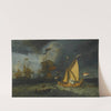 The Dutch Fleet At Sea, With A States Yacht Firing A Salute by Follower of Ludolf Backhuysen