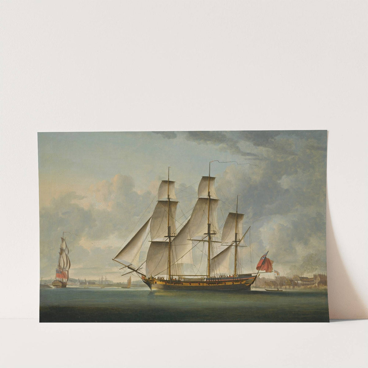 The East Indiaman Delaford, In Two Positions, Passing Deptford, The Royal Hospital At Greenwich Beyond by Robert Dodd