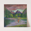 The Entrance to the Tautira River,Tahiti. Fisherman Spearing a Fish (c. 1895) by John La Farge