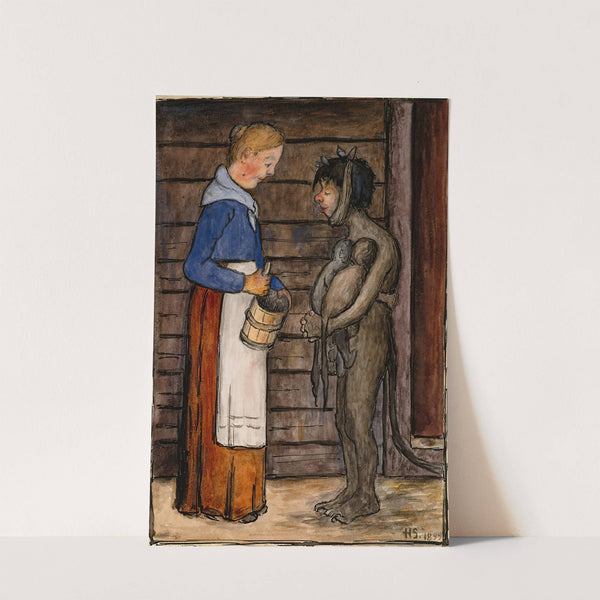 The Farmer&#039;s Wife And Poor Devil by Hugo Simberg