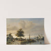 The Ferry On The Maas Near Dordrecht by Salomon Leonardus Verveer
