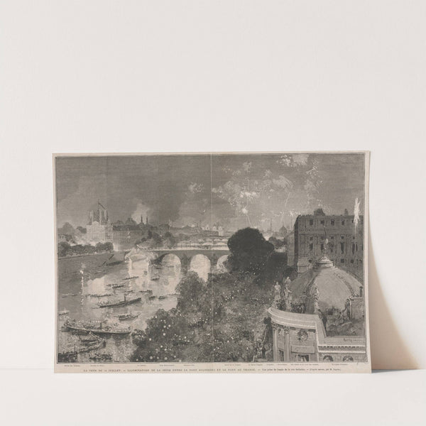 The Festival of 14 July, Illumination of the Place of the Republic (after H. Scott) (1880) by Auguste Louis Lepère