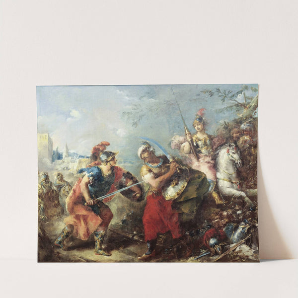 The Fight between Tancred and Argante With Clorinda in the Background by Giovanni Antonio Guardi