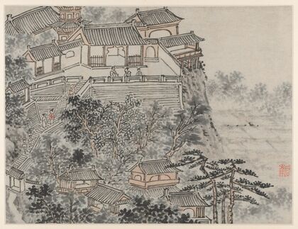 The Five Sages Terrace, from Twelve Views of Tiger Hill, Suzhou (after 1490)