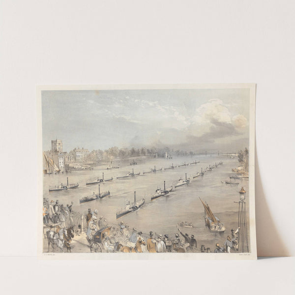 The Fleet of the City Steam Boats Passing in Review Order off Chalsea on the London Annual Commemoration (ca. 1850) by Harden S. Melville