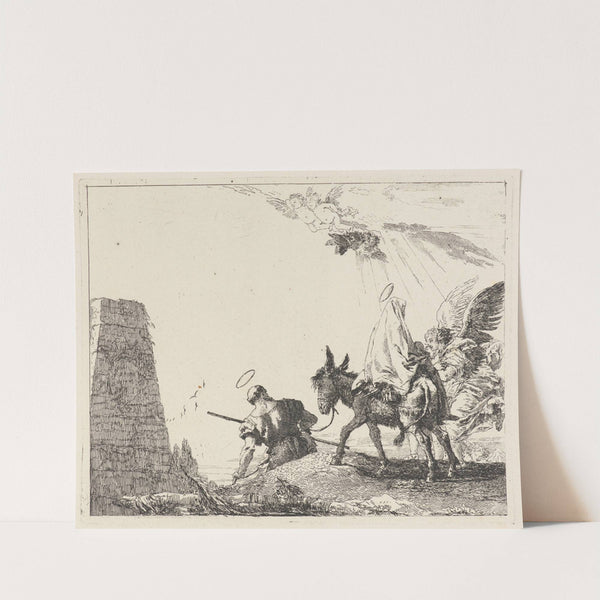 The Flight with Obelisk at the Left (1750–1753) by Giovanni Domenico Tiepolo