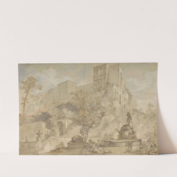 The Fountain of Rome at the Villa d’Este, Tivoli (1765) by Charles-Joseph Natoire