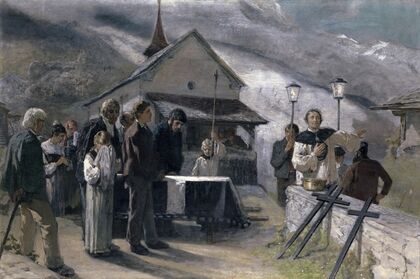 The Funeral After The Landslide Of Spiringen, Uri 1887