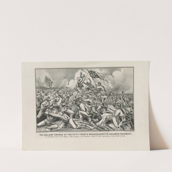 The gallant charge of the fifty fourth Massachusetts (colored) regiment (1863) by Currier & Ives.