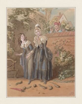 The gentleman next door declares his passion for Mrs. Nickleby (1838)