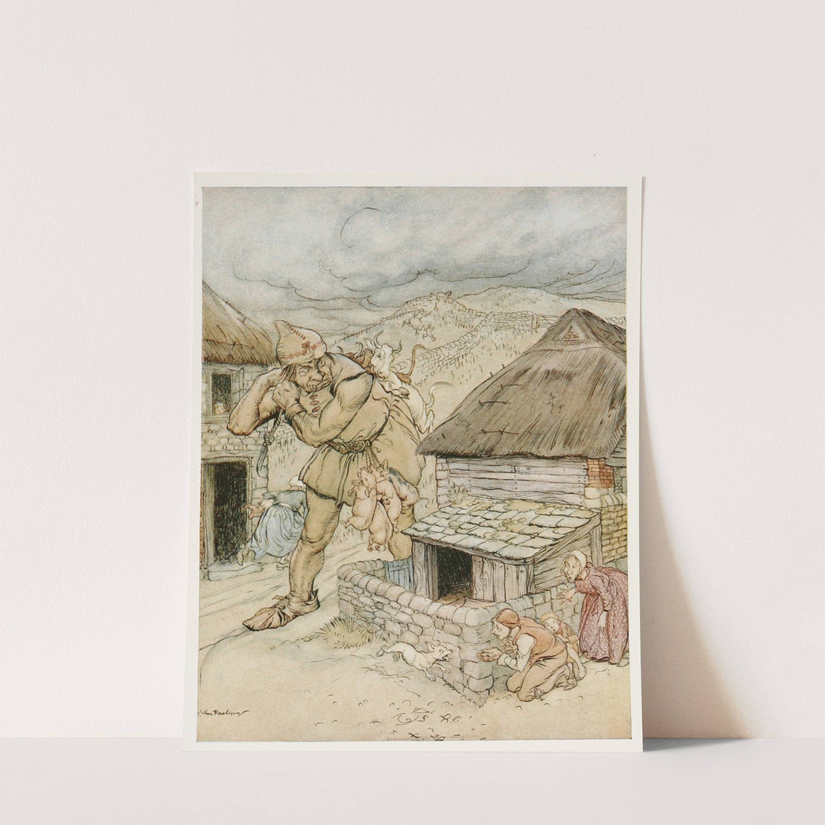 The giant Cormoran was the terror of all the country-side (1927) by Arthur Rackham