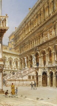 The Giants’ Staircase In The Courtyard Of The Doge’s Palace