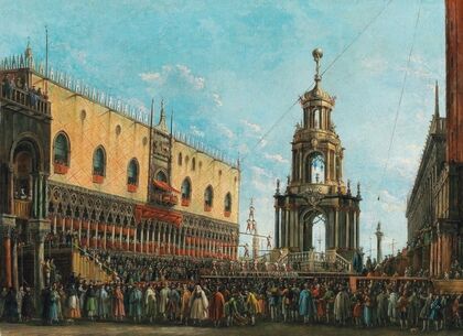 The ‘Giovedi Grasso’ Festival before the Ducal Palace in Venice