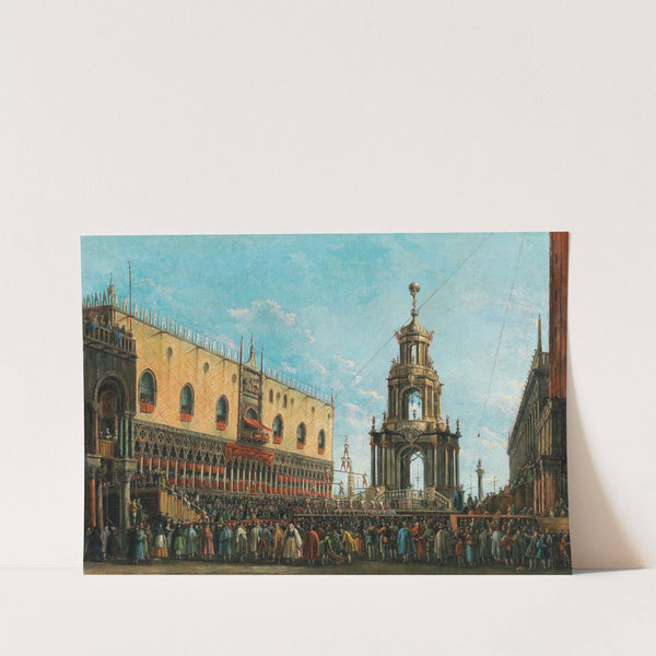 The ‘Giovedi Grasso’ Festival before the Ducal Palace in Venice by Giuseppe Bernardino Bison