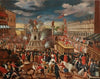 The Giovedi grasso festival with the Forze d’Ercole in the Piazetta, Venice