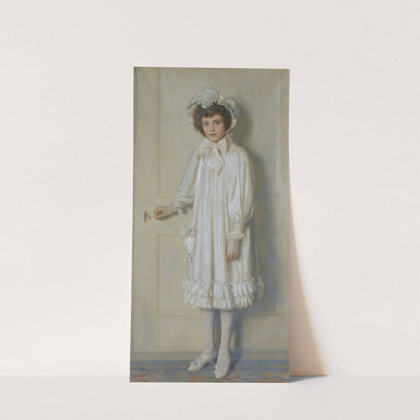 The Girl In White, Portrait Of Beatrice Harrison Aged Twelve by Edwin Harris