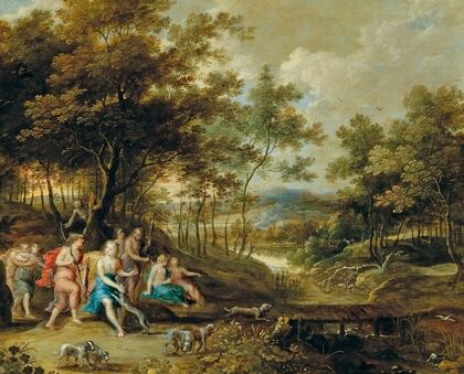 The goddess Diana hunting
