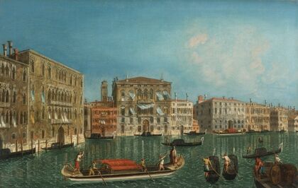 The Grand Canal, Venice, With Palazzo Foscari And Palazzo Balbi