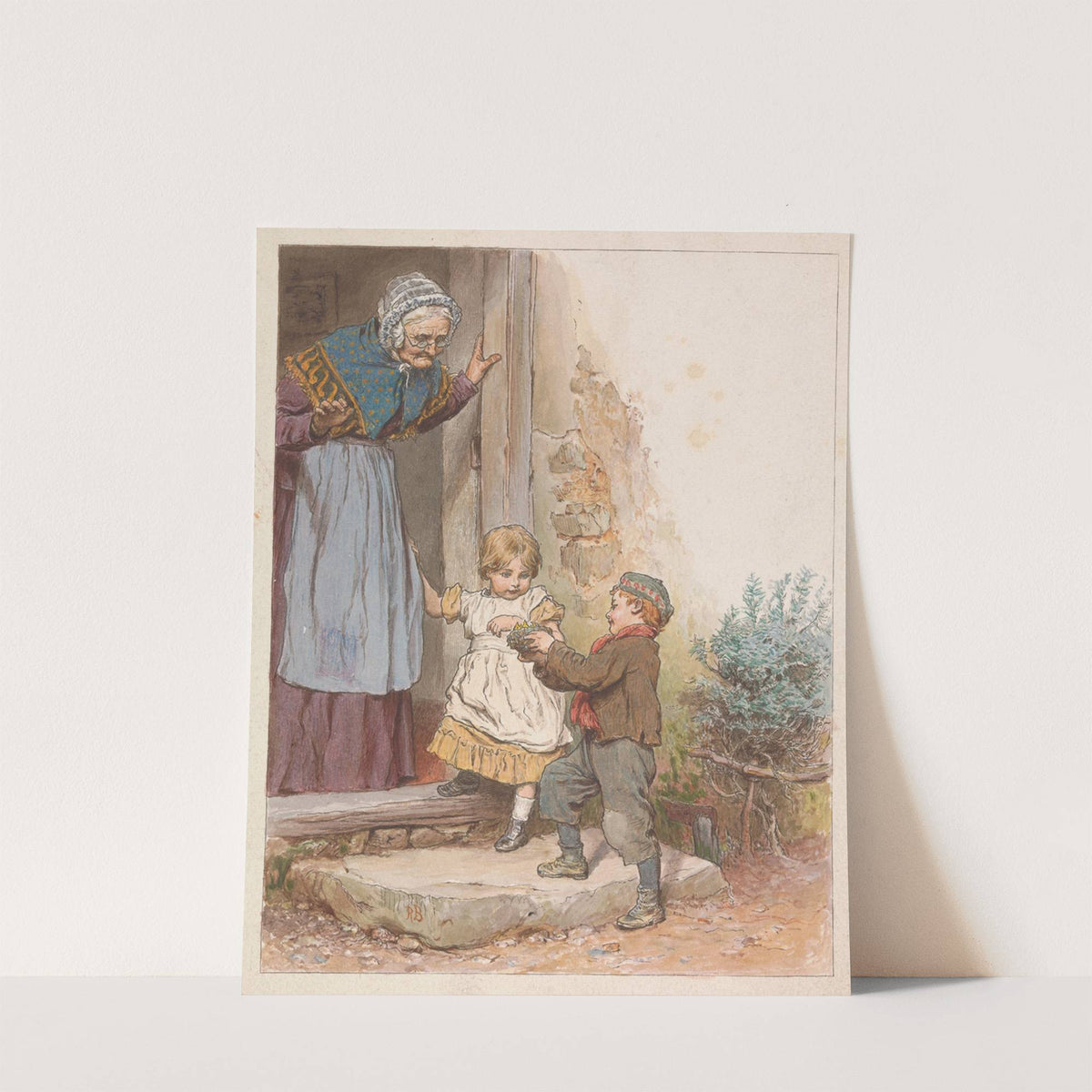 The Grandmother with her Grandchildren by Robert Barnes