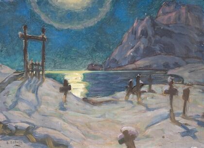 The Graveyard in the Mountains. Study from Lofoten