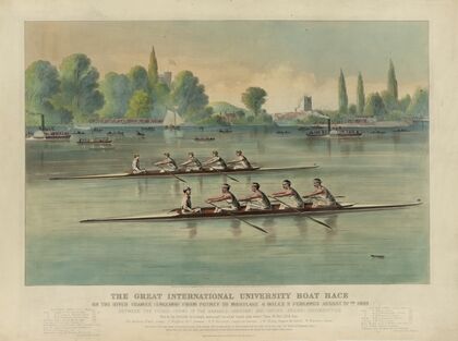 The great international university boat race On the river Thames (England) from Putney to Mortlake 4 miles 2 furlongs August 27th 1869 (1869)