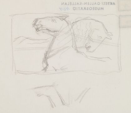 The Great Kalevala, Poem III, sketch. Horses.
