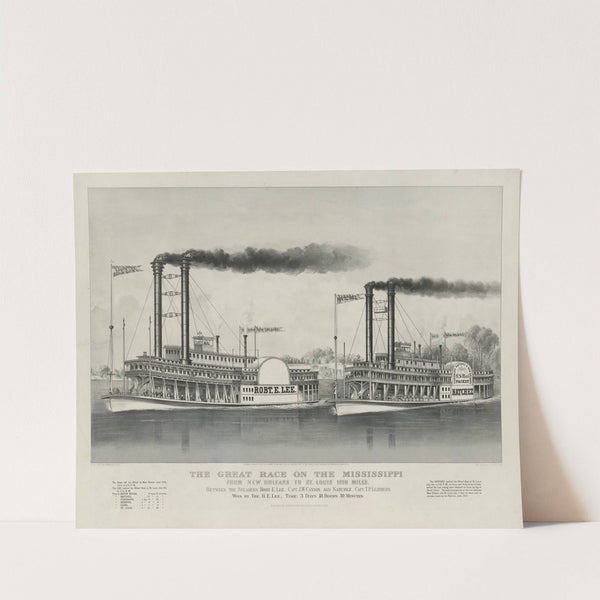 The great race on the Mississippi; from New Orleans to St. Louis 1210 miles (1870) by Currier & Ives.